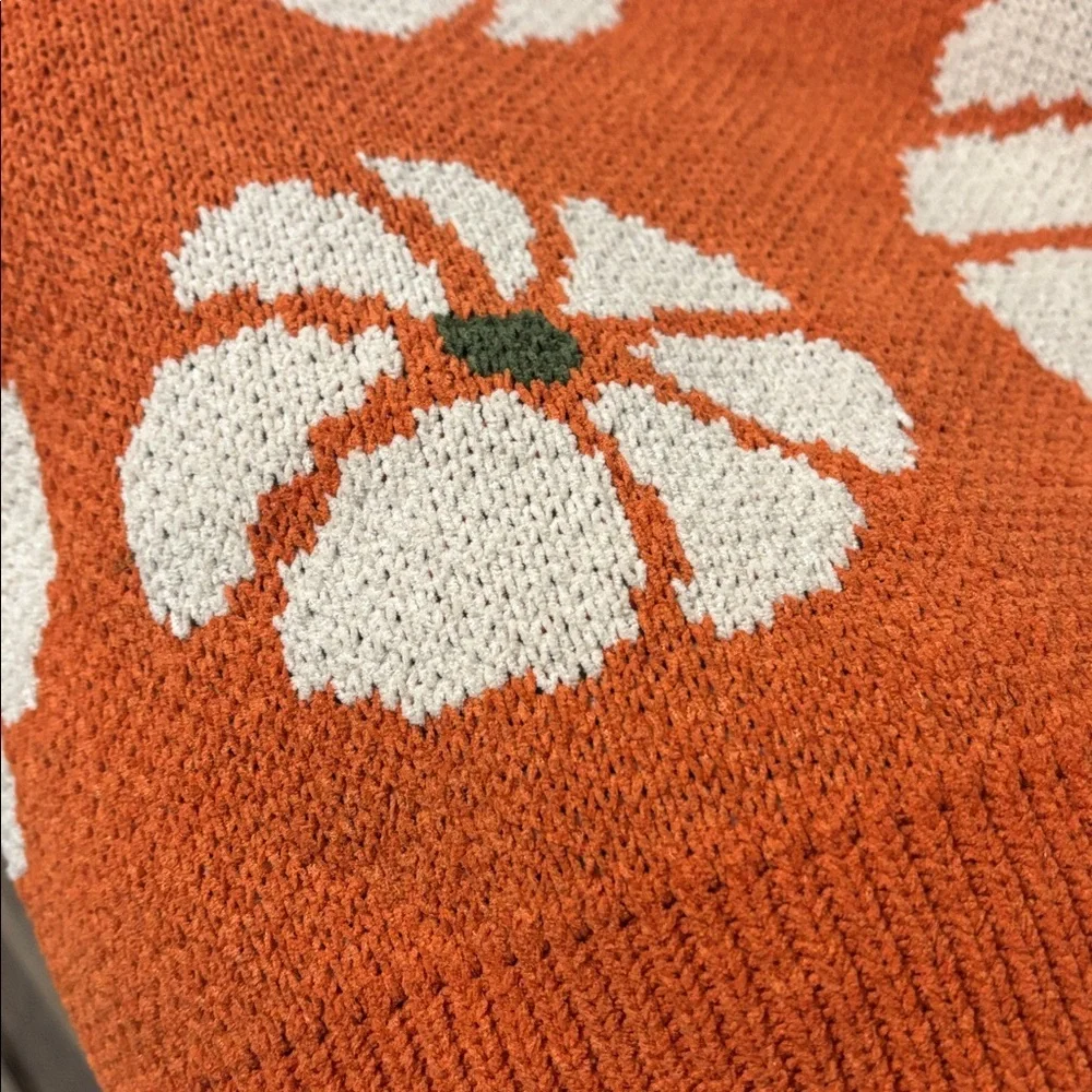 NWT WELCOME PUMPKIN SEASON ORANGE PUMPKIN CHENILLE JACQUARD 50X70 THROW BLANKET